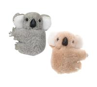 Cabilock Pinzas Cabello para Mujer de Garra Diseño de Koala Paquete de 2 Unidades Color Caqui y Gris Pequeñas Pinzas de Mandíbula Suaves para Accesorios Diarios y Fiestas