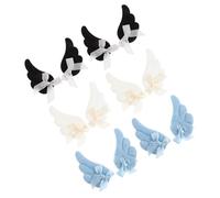 Cabilock Pinzas Pelo Alas de Ángel 6 Pares 2 Negras 2 2 Azules Planas y Ligeras para Fiesta Boda Cosplay y Accesorios de Actuación para Mujeres y Adolescentes