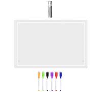 Cabilock Pizarra Blanca Acrílica Transparente para Escritorio Borrable y Reutilizable 2 Rotuladores Blancos y 2 Clavijas de 7 CM Adecuado para Planificación Semanal y Notas Oficina o