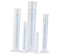 Cabilock Probeta Graduada De Plástico 5 Piezas (50ml, 100ml, 250ml, 500ml, 1000ml) Transparente Base Pentagonal Estable Precisión Científica Laboratorio