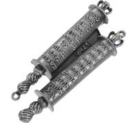 Cabilock Puerta Judía Mezuzah Mezuzah De Metal con 2 Pergaminos Caja De Mezuzah Placa De Mezuza Regalos Judíos Regalos De Hannukah Mezzuzahs para Puerta Exterior Regalo De Bendición De