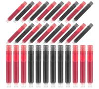 Cabilock Recambios de Tinta para Pluma Estilográfica Aplicables, 100 Cartuchos en Negro y Rojo, Tinta de Oficina y Material Escolar, Accesorios de Repuesto para Bolígrafos, Uso Escolar