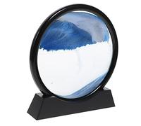 Cabilock Reloj De Arena 3D Decorativo Paisaje Dinámico 16x15x4 Cm Color Azul Material Abs y Arena De Movimiento para Oficina y Hogar Adorno para Decoración De Interiores
