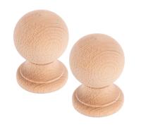 Cabilock Remates de Madera Maciza para Postes de Cama en Beige, Diseño Romano Elegante, 2 Piezas, Aplicación Versátil para Hogares Nuevos o Renovados