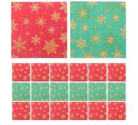 Cabilock Servilletas de Papel Rojo Festivas con Motivos de Copos Blancos, Desechables y Absorbentes, 100 Unidades para Ambiente y Celebración en Cenas Navideñas