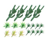 Cabilock Set de 18 Árboles Miniatura de Cactus para Suministros de Dioramas, Material Plástico, Uso en Maquetas Arquitectónicas y Escenografía
