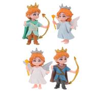 Cabilock Set de 4 Mini Figuras Decorativas de Princesas y Príncipes de Resina para Decoración de Pasteles y Cupcakes Figuras San Valentín y Adornos Románticos para Bodas