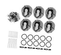 Cabilock Set Moldeador de Moños Negro con Red Invisible de Tejido, Horquillas y Bandas Elásticas para Asegurar Moños en Eventos de Danza