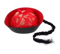 Cabilock Sombrero Chino Antiguo para Disfraz de Halloween Accesorio Dinastía Qing Cómodo y Resistente Arrugas para Teatro y Cine