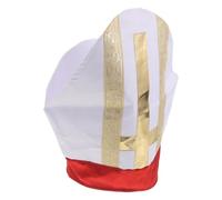 Cabilock Sombrero de Papa para Disfraz Religioso de Hombre Adulto, Diseño Medieval Auténtico de Tela, Portátil y Versátil para Fiestas y Dramas Históricos