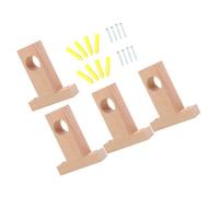 Cabilock Soporte de Barra de Cortina de Madera 2,5 Cm y 3 Cm Resistente para Pared, Soporte Central para Rieles y Varillas, Instalación en Ventanas, Paquete de 4 Unidades