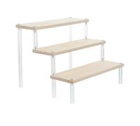 Cabilock Soporte de Exhibición Acrílico Diseño Escalonado Organizador Versátil para Joyería y Cosméticos Estantería Resistente con Esquinas Reforzadas para Hogar y Uso Comercial