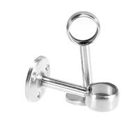 Cabilock Soporte para Barra de Armario Inoxidable Soporte Ovalado Base Estable Resistente Oxidación para Cortinas Colgantes Instalación Armarios 2 Piezas