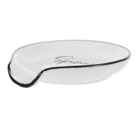 Cabilock Soporte para Cuchara de Cerámica Negro Borde Plato Redondo Reutilizable para Cocina y Comedor Accesorio Práctico para Utensilios Adecuado para Uso Diario y Limpieza en Encimera