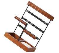 Cabilock Soporte para Joyas de Madera y Hierro Diseño Desmontable, Estable y Fuerte, Organizador Elegante para Pendientes y Collares en Habitación o Área de Exhibición
