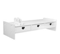 Cabilock Soporte para Monitor de Escritorio Almacenamiento Organizador 3 Cajones Blanco Base Elevadora Ergonómica para Computadora Portátil Adecuado para Oficina y Optimización del