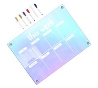 Cabilock Tablero Planificador Magnético para Nevera A4 Pequeño Pizarra Blanca Acrílica Borrable 6 Rotuladores Calendario Semanal DIY para Cocina y Oficina