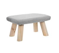 Cabilock Taburete Madera Maciza Gris Claro 35x25x20 Cm Reposapiés Ergonómico Antideslizante para Silla de Sala de Estar y Escritorio, Banco de Yoga y Taburete Organizador Multifuncional
