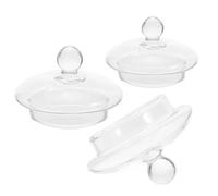 Cabilock Tapa de Tetera de Vidrio Transparente Perilla, Resistente al Calor, Repuesto para Tetera de 8.2 Cm, 7.5 Cm y 400 Ml, Juego de 3 Piezas para Uso Doméstico y Preparación de Té