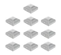 Cabilock Tapas Cuadradas de Metal Galvanizado para Postes de Valla 6X6 CM, 10 Piezas, Accesorio para Barandillas y Cercados de Jardín