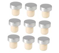 Cabilock Tapones De Vino 9 Piezas Sellado Hermético Aluminio Color Plateado para Adecuado para Bebidas Tapones Reutilizables