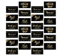 Cabilock Tarjetas de agradecimiento negras 300 tarjetas papel duradero para uso en bolsas y cajas diseño elegante