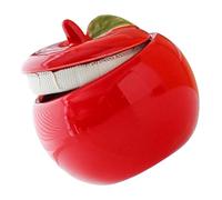 Cabilock Tarro De Manzana De Navidad Tarros Con Forma De Manzanas Tarro De Almacenamiento De Azúcar Tarro De Dulces Con Tapas Tarro De Almacenamiento En Forma De Manzana Cerámica Rojo