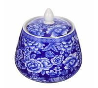 Cabilock Tarro de Porcelana Azul y Blanca Estilo Chino con Tapa Hermética Frasco de Almacenamiento Delicado para Té Suelto y Accesorio Decorativo para Cocina y Hogar