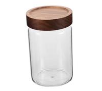 Cabilock Tarro de Vidrio Hermético con Tapa de Madera Natural Frasco Resistente al Calor para Almacenar Té Especias Granos y Snacks Contenedor Transparente para Cocina y Despensa