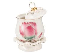 Cabilock Taza de Cerámica para Ofrecimiento de Lotus para Ritual o Taza Sagrada de Cerámica