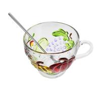 Cabilock Taza de Vidrio Calabaza, 10.6-14 Oz, con Asa y Cuchara