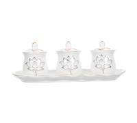 Cabilock Tazas de Cerámica para Ofrendas con Diseño de Flor de Cuencos de Agua para Devoción Budista Hogar y Copa Resistente y Fácil de Limpiar para