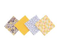Cabilock Tela de Algodón Estampada para Costura Diy, 14 Piezas en 2 Paquetes, Diseño Floral Amarillo, Adecuado para Patchwork, Fundas de Cojines y Manteles de Manualidades