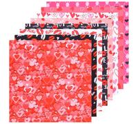 Cabilock Tela para Coser Festivales Estampado de Corazones, 8 Láminas de Patchwork de Algodón 50x50 Cm para Manualidades de Costura y Decoraciones de San Valentín