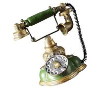 Cabilock Teléfono Fijo Retro De Resina Verde, Modelo Rotatorio Clásico, Decoración Vintage Para Hogar y Oficina, Adorno De Escritorio Artesanal