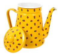 Cabilock Tetera de Esmalte Vintage de 1.5l con Asa, Fácil de Limpiar, Adecuada para Preparar Té en Casa y Oficina, Tetera Portátil Multiusos para Aficionados al Té