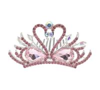 Cabilock Tiara de Novia de Aleación Resistente Color Rosa Nupcial Forma de Cisne para Mujer Tocado de Dama para Boda y Obsequio 1 Pieza para Eventos y Sesiones Fotográficas