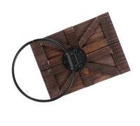 Cabilock Toallero De Baño Rústico con Aro De Hierro, Acabado Vintage Marrón Rústico, Montaje Pared, Diseño Ahorro Espacio para Baños y Cocinas, Accesorio Funcional y Decorativo