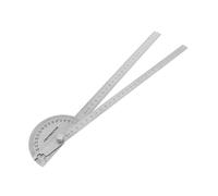 Cabilock Transportador de Acero Inoxidable con Regla Giratoria y Doble Brazo Herramienta de Medición de Ángulos Precisa para Carpintería Diseño y Uso Escolar