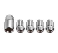 Cabilock Tuercas de Seguridad Antirrobo para Ruedas de Coche 12x1.5 Mm, 4 Piezas de Acero Resistentes Oxidación, con Funda Protectora para Llantas de Acero y Aleación, Piezas de Coche