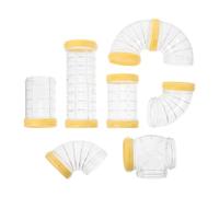 Cabilock Túnel de Plástico para Hámster DIY, Juego de Tubos Amarillos para Ampliar Jaulas de Pequeños Animales y Crear Laberintos Divertidos