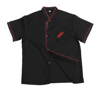 Cabilock Unisex Chef Coat Black Short Sleeve Chef Jacket Uniform Servicio de Alimentos Catering Shirt Cloth for Hotel Restaurant Bakery Cooker Size XXL