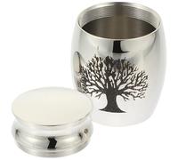 Cabilock Urna de cremación para Mascotas de Acero Inoxidable, Plata, tamaño pequeño, Superficie Lisa, para conservar Cenizas conmemorativas y Huesos, fácil de Llevar