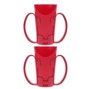 Cabilock Vaso de Plástico para Beber Asas Ergonómicas, Diseño Estable para Pacientes Disfagia, Adecuado para Cuidado en Hospital y Atención Domiciliaria, 2 Piezas