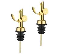 Cabilock Vertedor De Botellas De Acero Inoxidable Dorado 2piezas Boquilla Dispensadora De Aceite De Oliva Tapón Multifunción Sin Goteo Adecuado para Cocina y Uso Diario