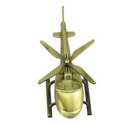 Cabilock Vintage Alloy Helicopter Model Retro Metal Aircraft Ornament For Office and Home Desk Miniature Decorative Alloy Aircraft Sculpture with Sturdy Construction and Easy Maintenance