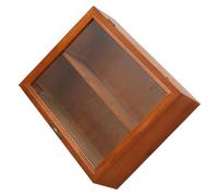 Cabilock Vitrinas para Colecciones de Madera Vintage Puertas Acrílicas, Diseño Compacto y Resistente para Exhibir y Almacenar Juguetes y Artesanías en Escritorio