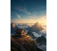 Cabin 120 Piece Jigsaw Puzzles for Adults, Colourful, Challenging & Brainteasing Adult Puzzles 120 Pieces Mountain Mist, Fun jigsaws for The Whole Family 10x8 Inch