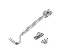 Cabin Hook, Gate Latch 8inch Stainless Steel Eye Shed Door Latch for Shed Door Garage Door Windows Cabin