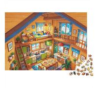 Cabin Interior Jigsaw Puzzle 1000 Piezass Recycled Maximalism Home Puzzles for Boy & Girl Juego Padre-Hijo Props Developing Boy & Girl‘s Intelligence Educational 70x50cm/1000pcs
